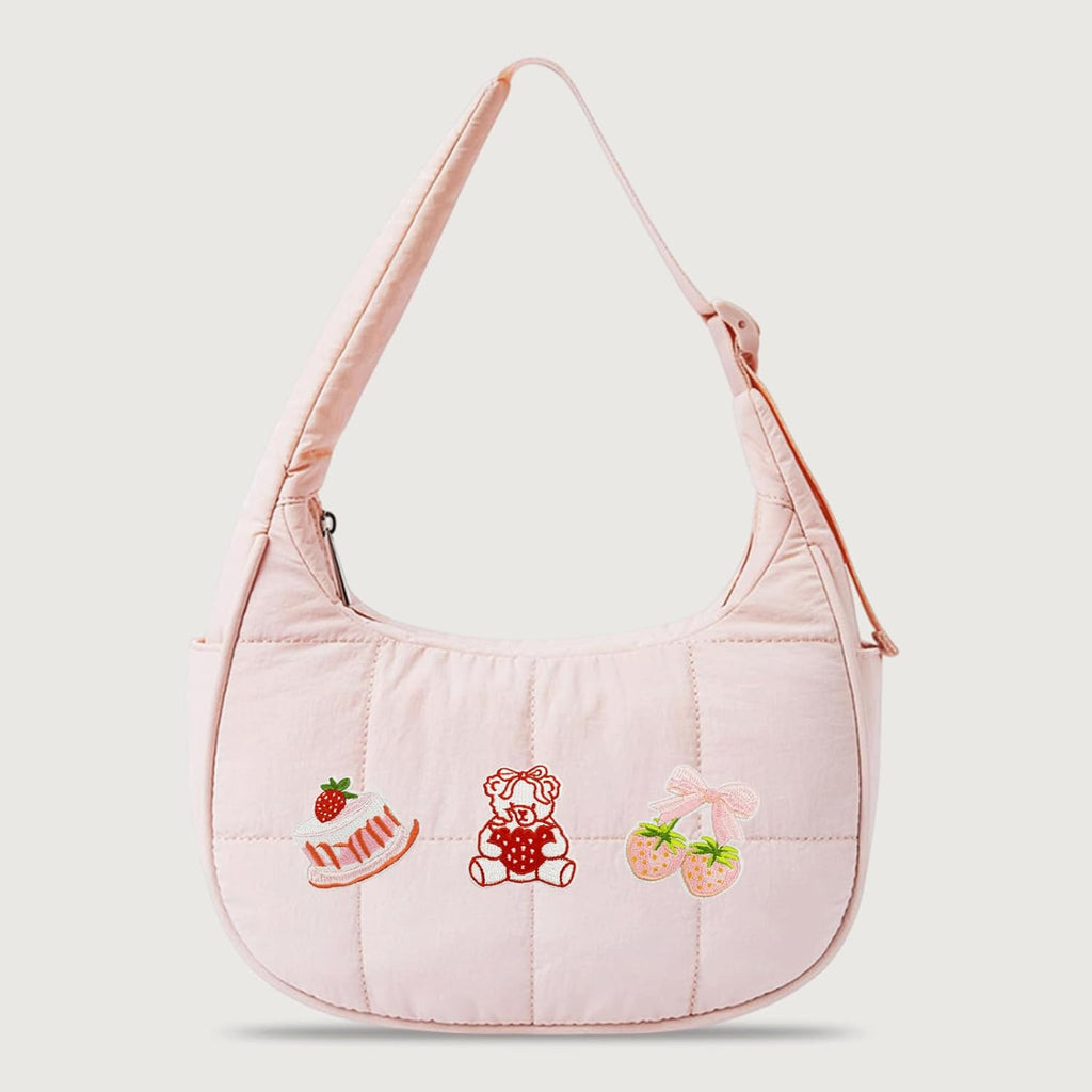 12PCS Pink Strawberry Iron on Patches, Kawaii Embroidered Applique Patch, Food Themed Sew on Emblem, Coquette Aesthetic Embroidery Patches for Clothes Backpack Jeans Jacket Hat Bag DIY Sewing Craft