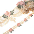 15 Yards Embroidery Lace Trim Floral Lace Design Ribbon Sewing for DIY Handmade Sewing Dress Curtains Border Decoration (Beige, 15 Yard)