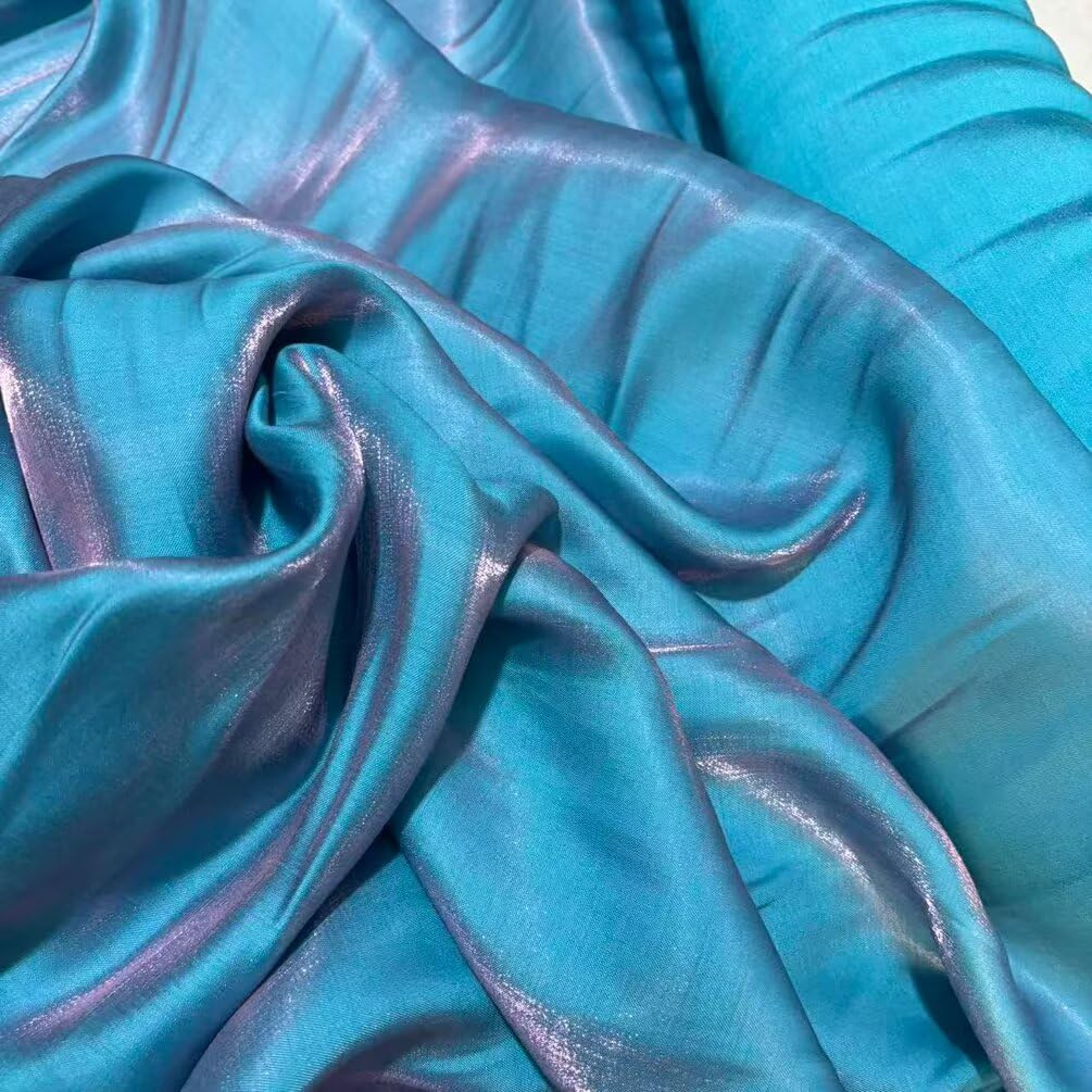 1 Yard Gold Green Iridescent Soft Satin Fabric Well Drap Fabric,Shirt Doll Clothes DIY Dress Fabric Material 59" Width Decoration Photography