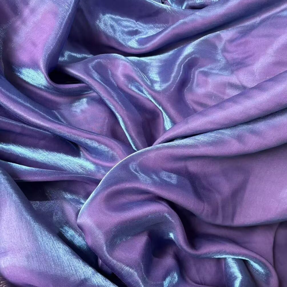 1 Yard Gold Green Iridescent Soft Satin Fabric Well Drap Fabric,Shirt Doll Clothes DIY Dress Fabric Material 59" Width Decoration Photography
