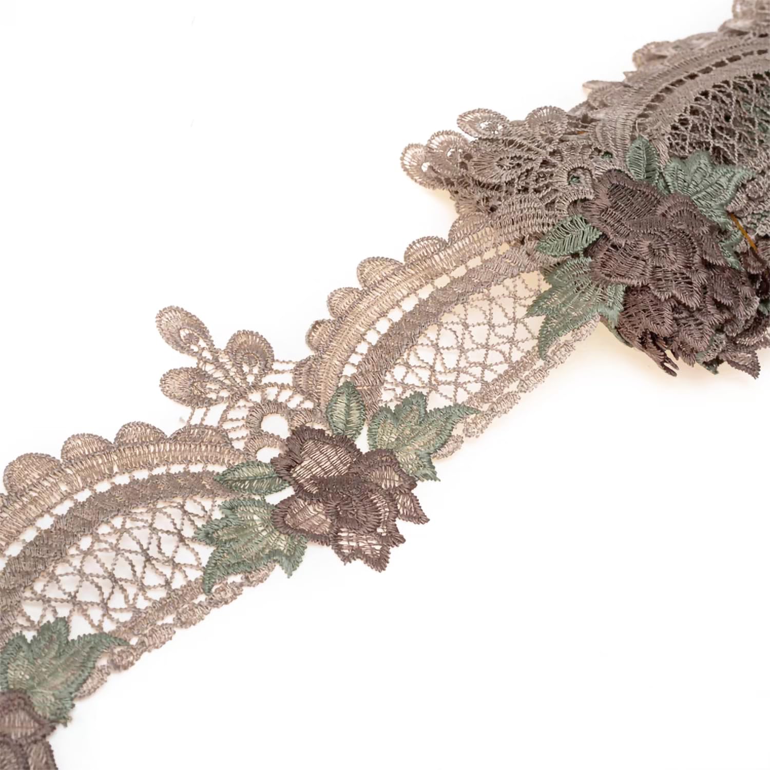 15 Yards Embroidery Lace Trim Floral Lace Design Ribbon Sewing for DIY Handmade Sewing Dress Curtains Border Decoration (Beige, 15 Yard)