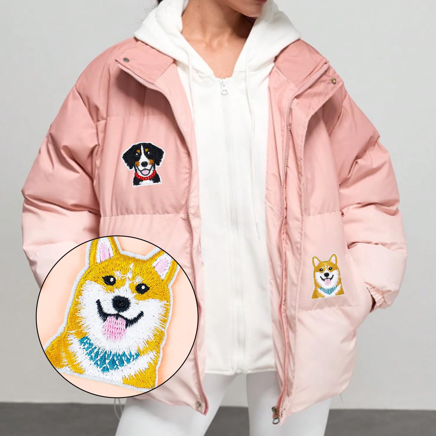 12PCS Dog Iron On Patches Aesthetic Cute Puppy Face Embroidery Appliques for Clothing Denim Jackets Jeans Backpacks Trucker Hats Phone Case DIY Crafts Gifts