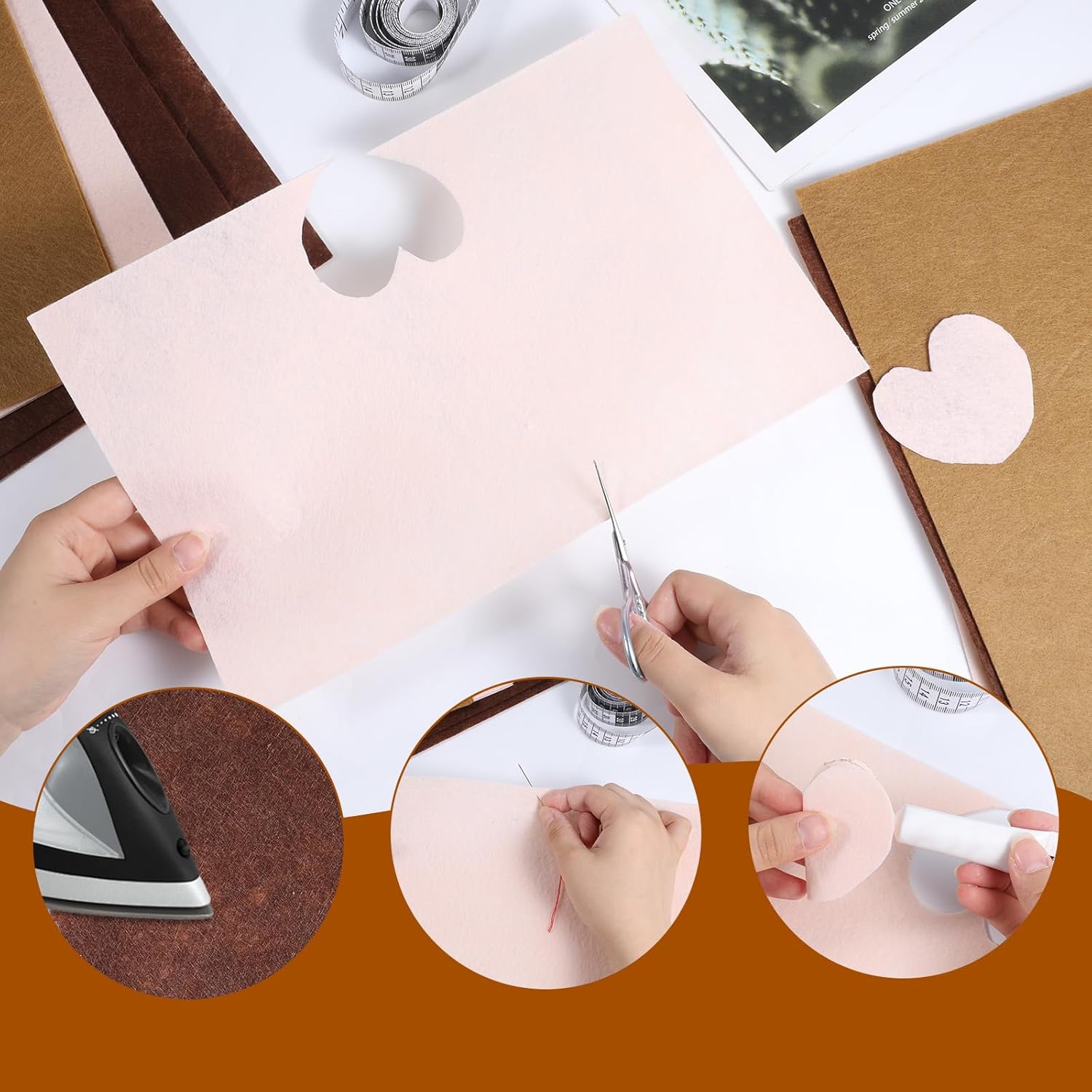 12 Pcs Soft Felt Sheets, 7.8"×11.8" 1mm Assorted Colors Soft Felt Sheets 3 Assorted Brown Series Colors Felts Pack Non-Woven Acrylic Craft Fabric Fabric Square for Craft DIY and Embroidery Projects