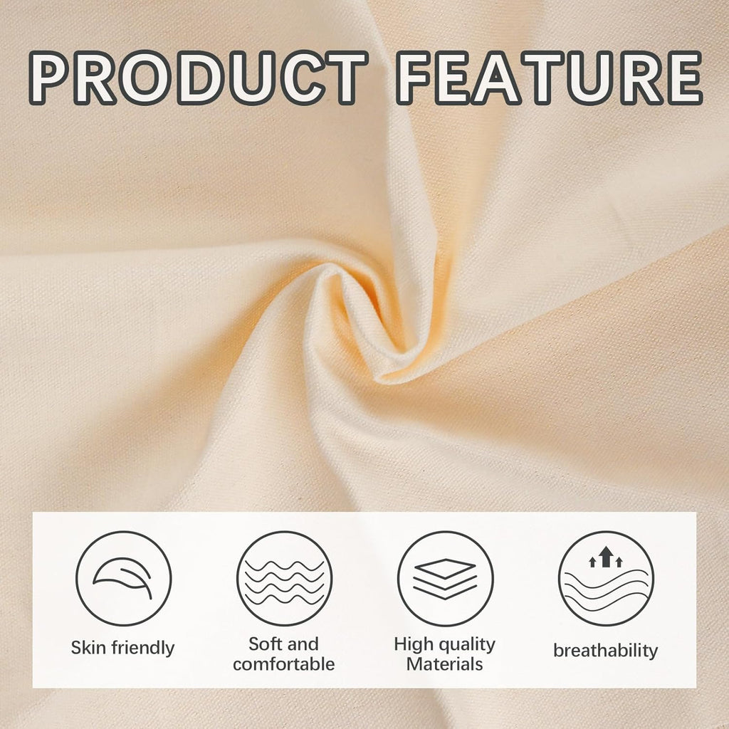 1.1 YD Canvas Fabric, Premium 10oz Natural Cotton Duck Canvas, 62 Inch Wide Heavy Sewing Material for Arts & Crafts, Backings, Covers, Home Decoration (1.1 YD)