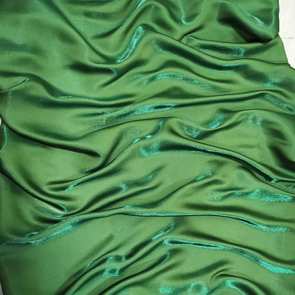 1 Yard Gold Green Iridescent Soft Satin Fabric Well Drap Fabric,Shirt Doll Clothes DIY Dress Fabric Material 59" Width Decoration Photography