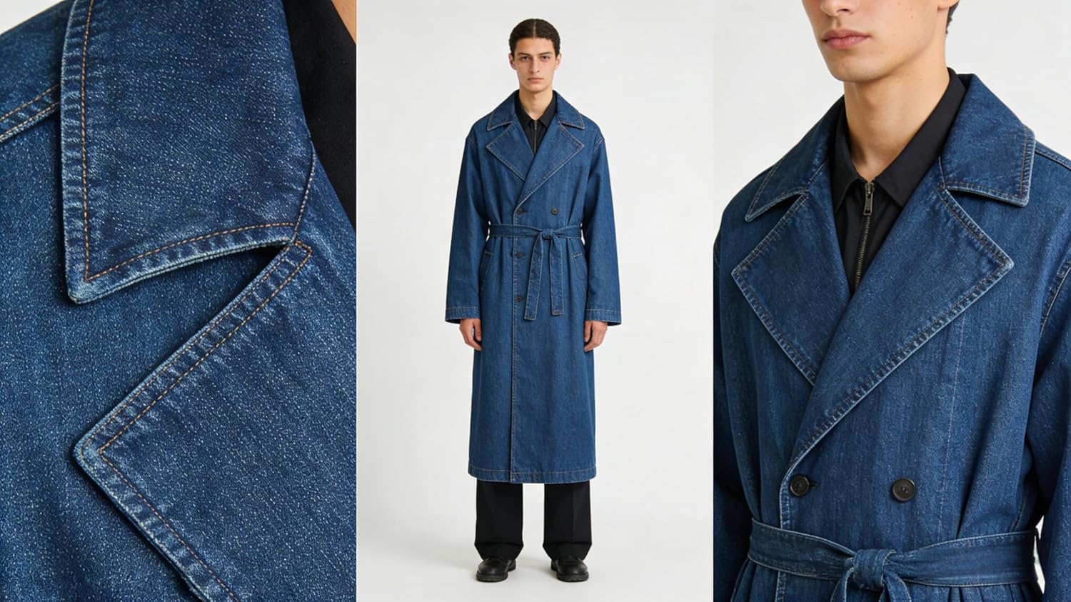 10 OZ 100% Cotton Indigo Washed Denim Fabric | 62" Wide by The Yard | Black for Jeans, Jackets, Skirts & Dresses