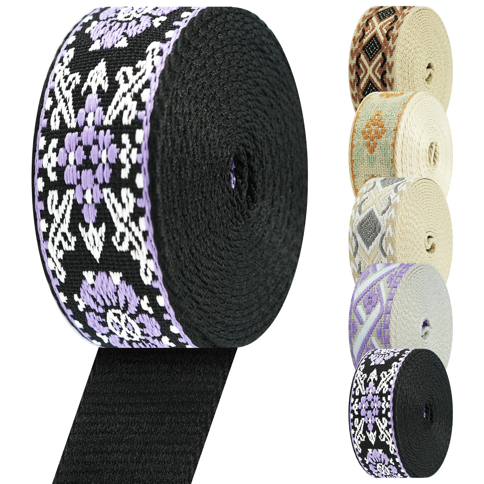 Nylon Webbing 1.5 Inch Patterned Webbing Strap High Strength Nylon Strap for Bags Indoor Outdoor Gear Crafting DIY Repairing Belt Camping Hiking Sports