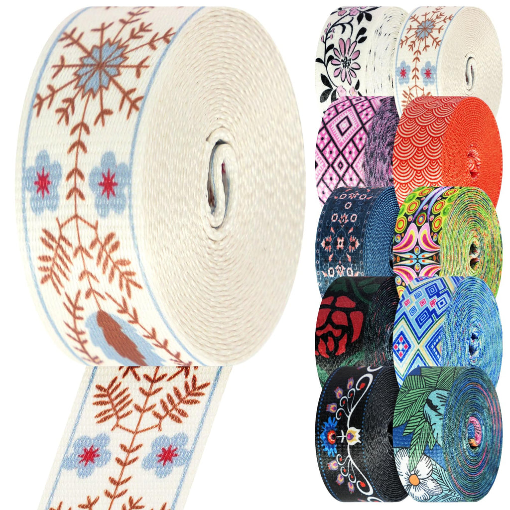 Nylon Webbing 1.5 Inch Patterned Webbing Strap High Strength Nylon Strap for Bags Indoor Outdoor Gear Crafting DIY Repairing Belt Camping Hiking Sports