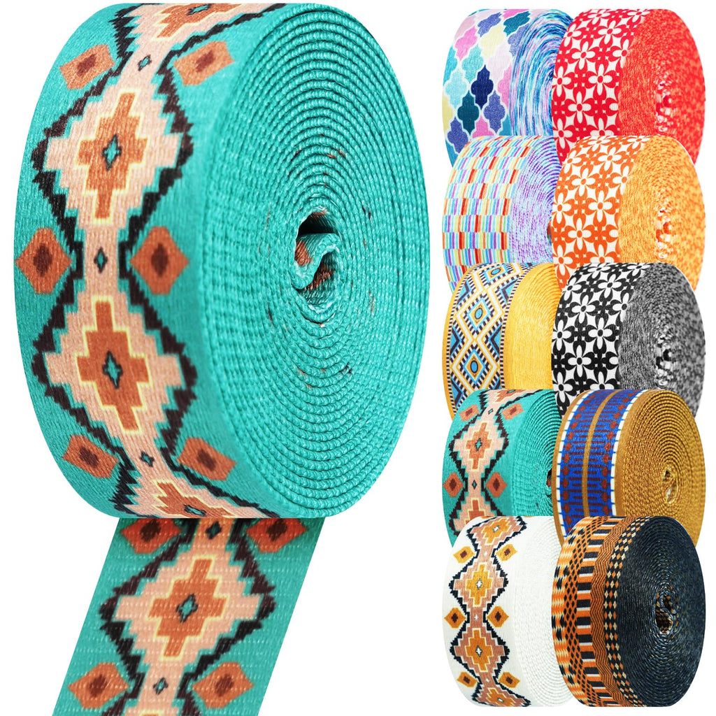 Nylon Webbing 1.5 Inch Patterned Webbing Strap High Strength Nylon Strap for Bags Indoor Outdoor Gear Crafting DIY Repairing Belt Camping Hiking Sports