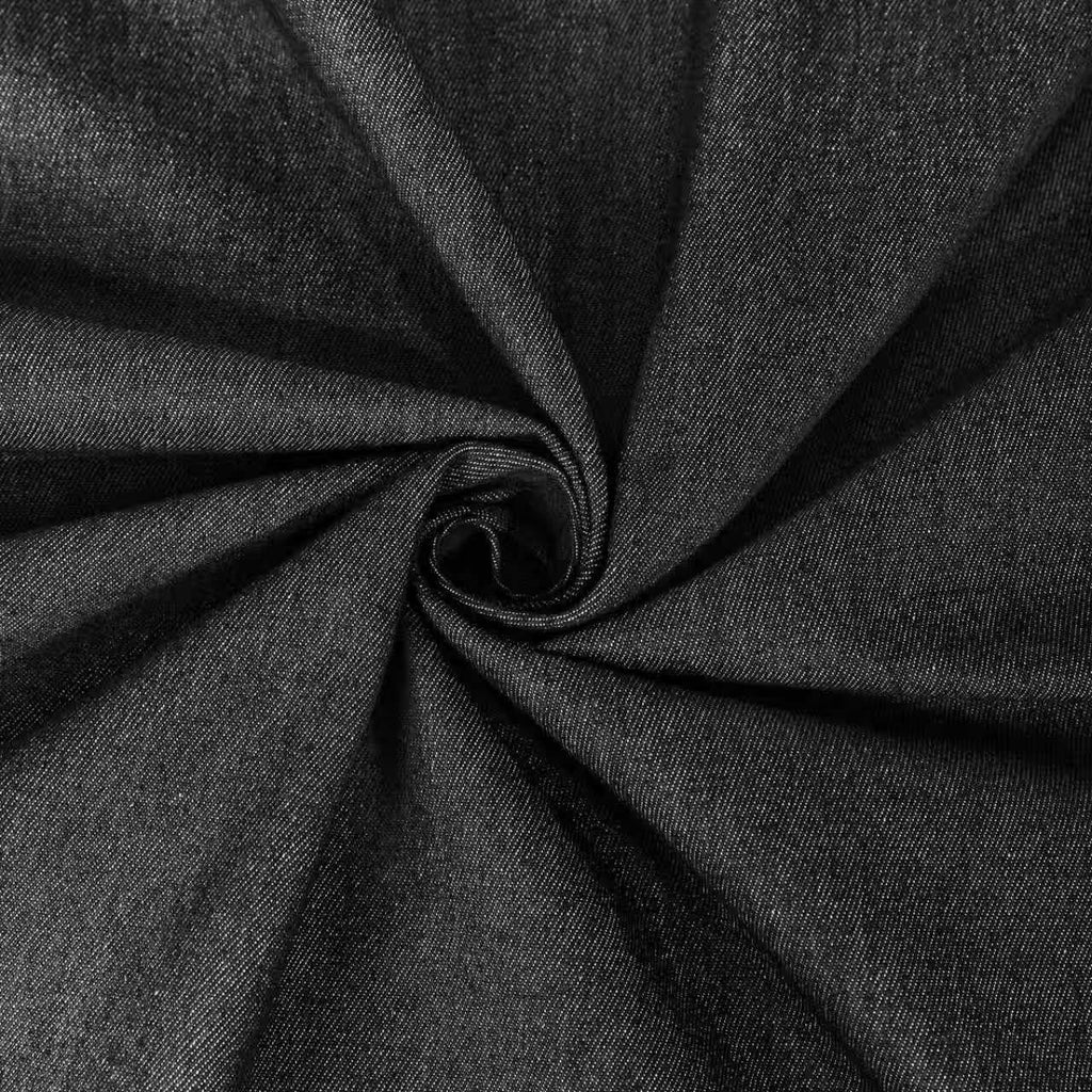 10 OZ 100% Cotton Indigo Washed Denim Fabric | 62" Wide by The Yard | Black for Jeans, Jackets, Skirts & Dresses