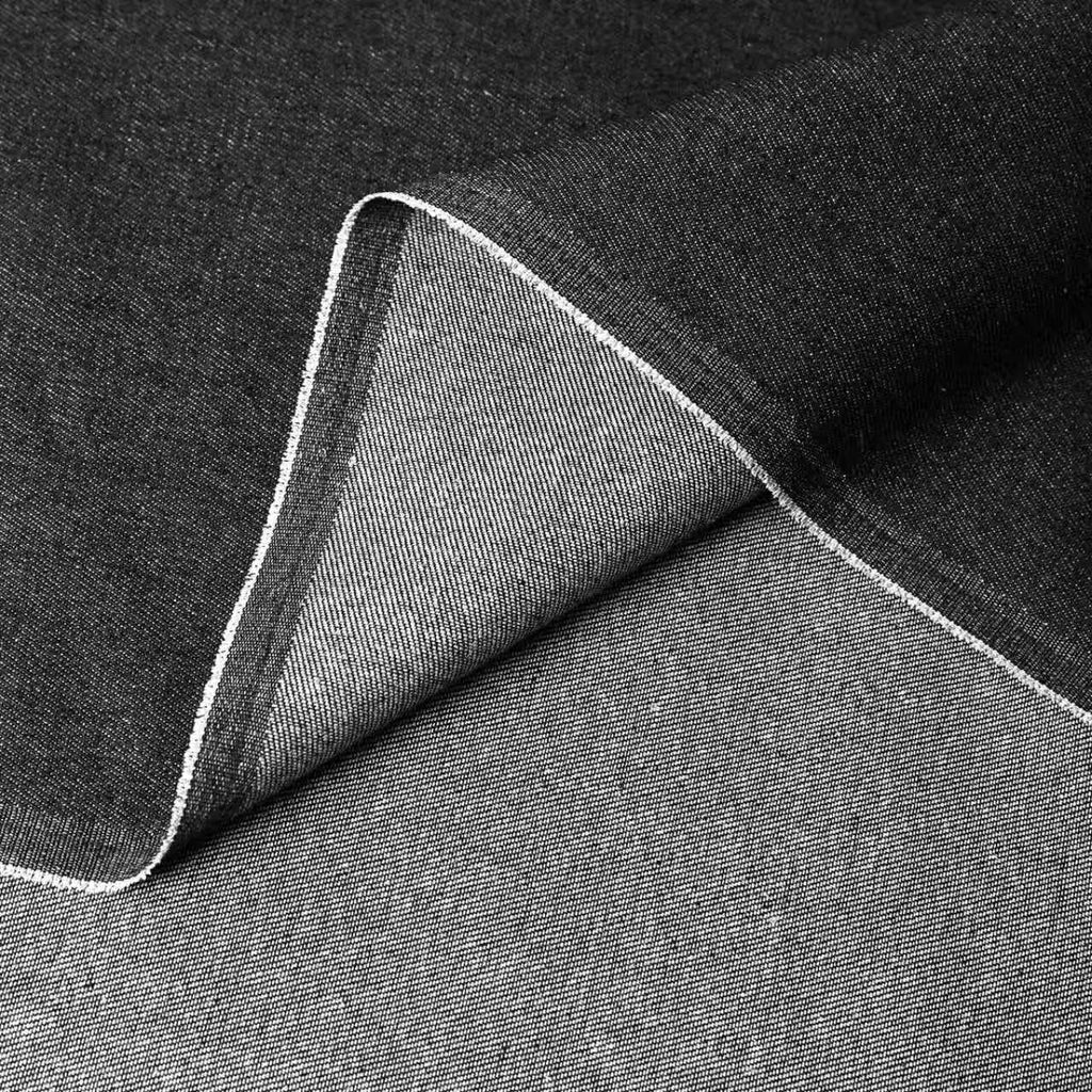 10 OZ 100% Cotton Indigo Washed Denim Fabric | 62" Wide by The Yard | Black for Jeans, Jackets, Skirts & Dresses