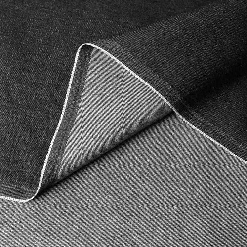 10 OZ 100% Cotton Indigo Washed Denim Fabric | 62" Wide by The Yard | Black for Jeans, Jackets, Skirts & Dresses