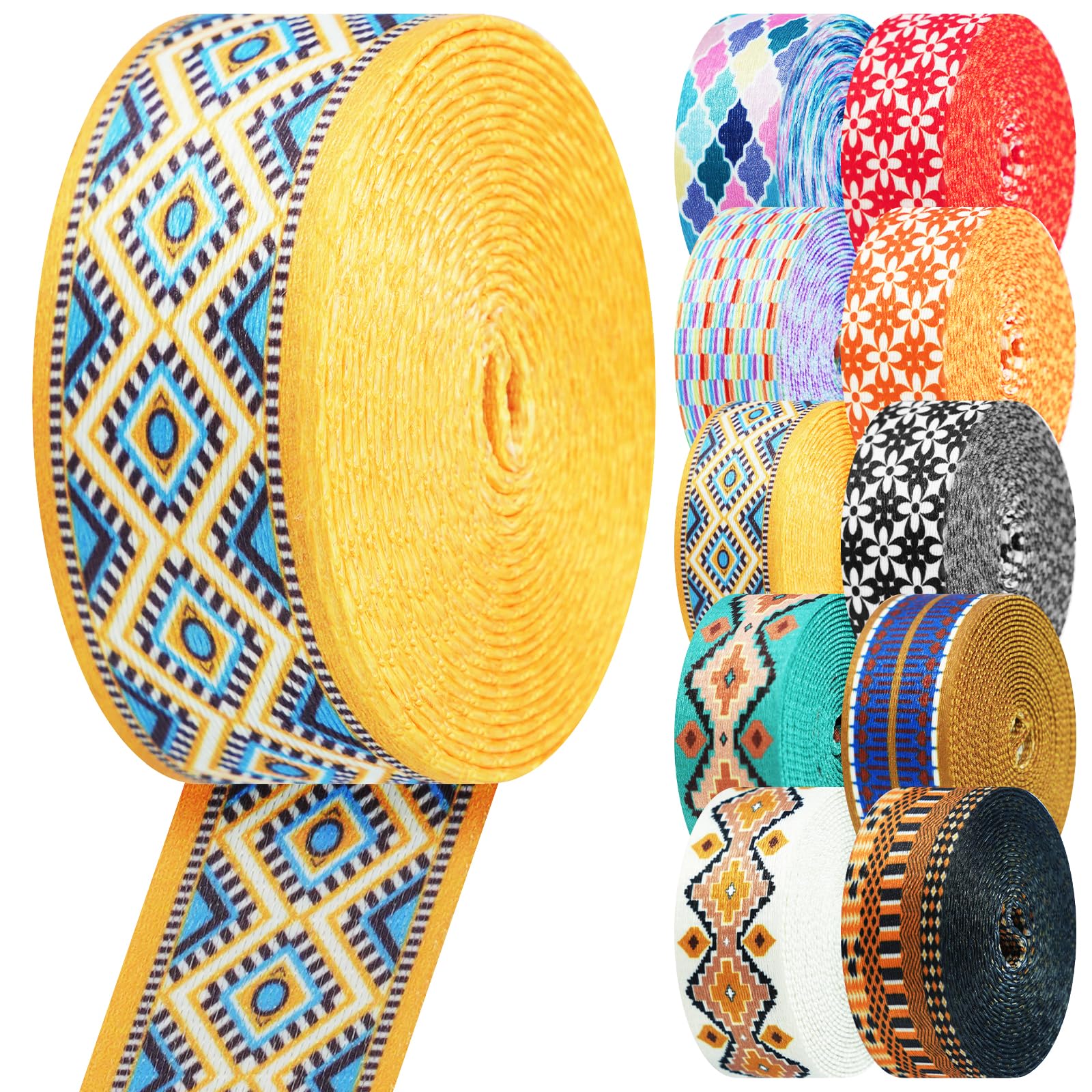 Nylon Webbing 1.5 Inch Patterned Webbing Strap High Strength Nylon Strap for Bags Indoor Outdoor Gear Crafting DIY Repairing Belt Camping Hiking Sports