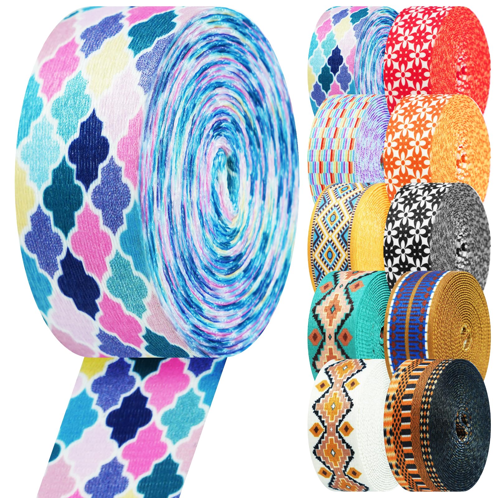 Nylon Webbing 1.5 Inch Patterned Webbing Strap High Strength Nylon Strap for Bags Indoor Outdoor Gear Crafting DIY Repairing Belt Camping Hiking Sports